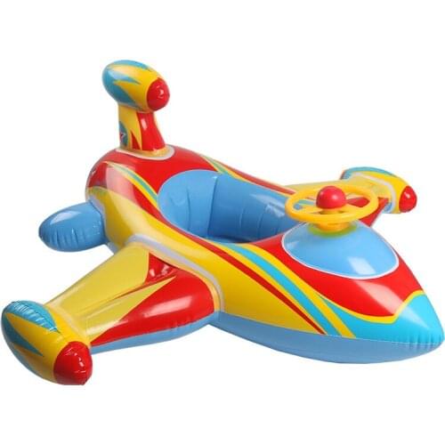 Children Summer Inflatable Pool Toys Swimming Ring Kids Water Floating Seat Airplane Colorful Cool Fighter Party Accessories