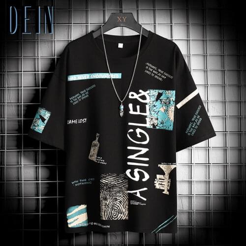 T-Shirt Hip Hop Men/Women Graffiti Couple Oversized Cotton Short Sleeve Casual Fashion Top Cool High Street Rap Style For Summer