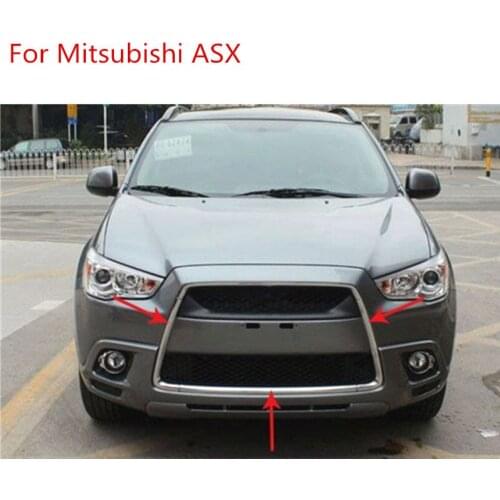 ABS chrome grille trim around Racing grills light bar trim For 2010-2012 Mitsubishi ASX