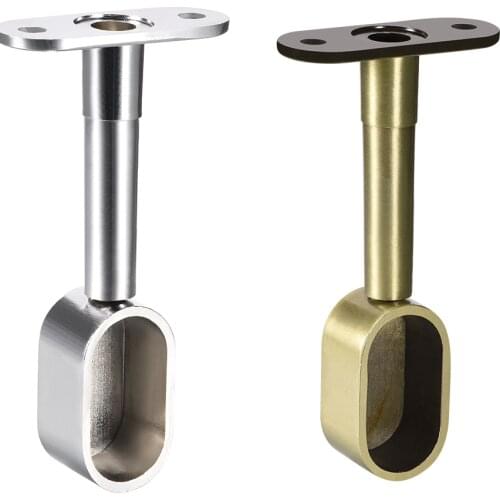 Uxcell 2/4/6pcs Shower Curtain Rods Wardrobe Pipe Lever Support Bracket End Hanger for Oval Closet Rod 16x30mm