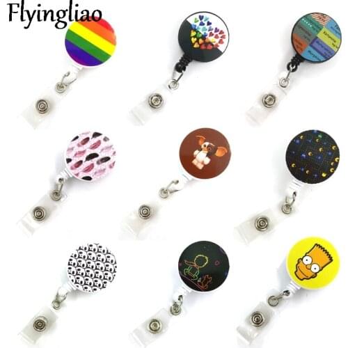Cute Cards Cover Clip Lanyards Retractable Student Nurse Badge Reel Clip Cartoon ID Cards Badge Holder accessories