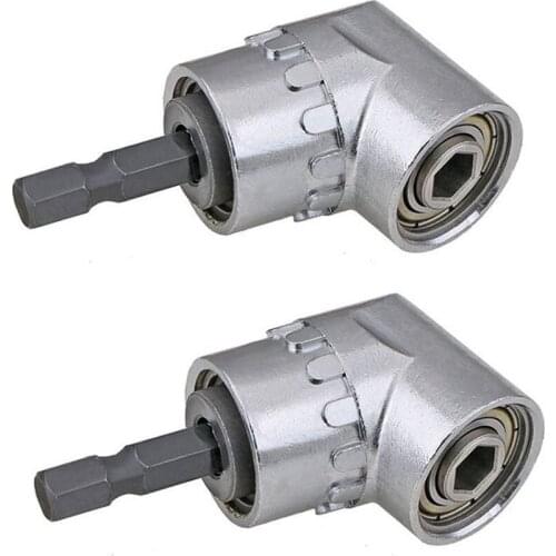 Multifunction 2PCS Right Angle Drill,105 Degree Right Angle Driver with 1/4inch Hex Bit Socket Screwdriver Holder Adapter