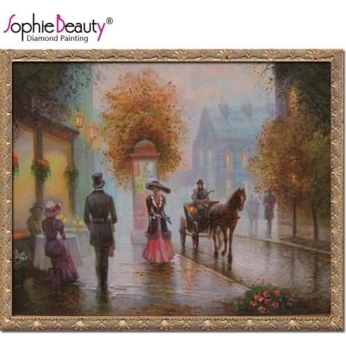 Sophie Beauty Home Diy Diamond Painting Cross Stitch Handcraft Embroidery Medieval streets Sewing Needlework Mosaic Kit