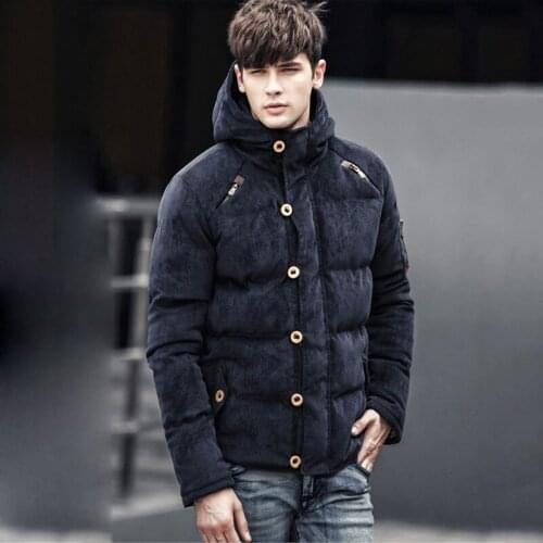 2021 New Winter Mens cotton Mens Corduroy Warm padded jacket Color Green / Khaki / Dark blue More size comfortable