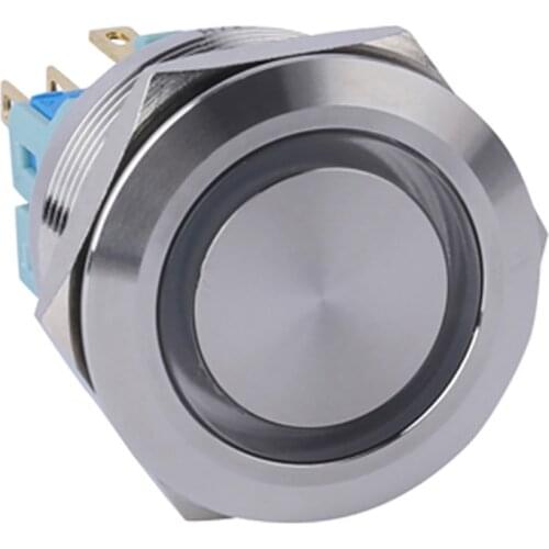 New 25mm Momentary Metal Annular Push Button Switch LED Self-Locking Self-Recovery Waterproof Engine Car Ring Door Button