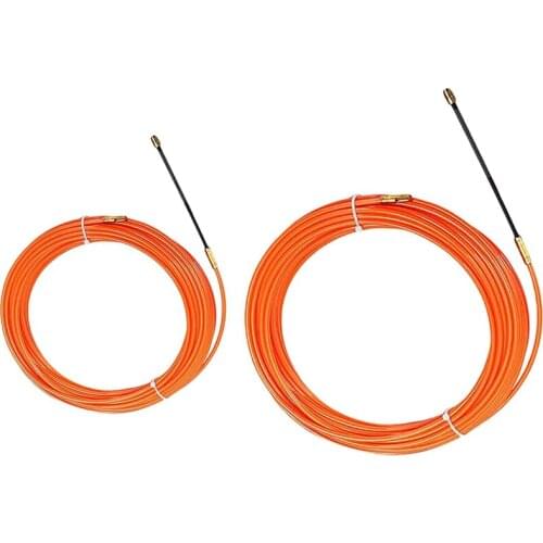 2 Pcs Orange Guide Device Electric Cable Push Pullers Duct Snake Rodder Fish Tape Wire, 4mm 10 Meter & 4mm 40 Meter