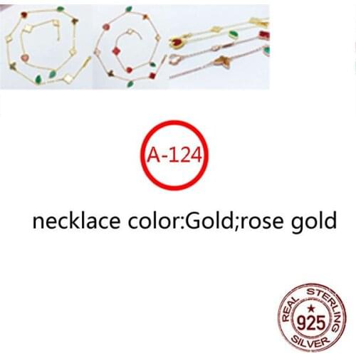 A124 S925 sterling silver necklace personality fashion style four-leaf clover high-end style new jewelry girlfriend gift hot