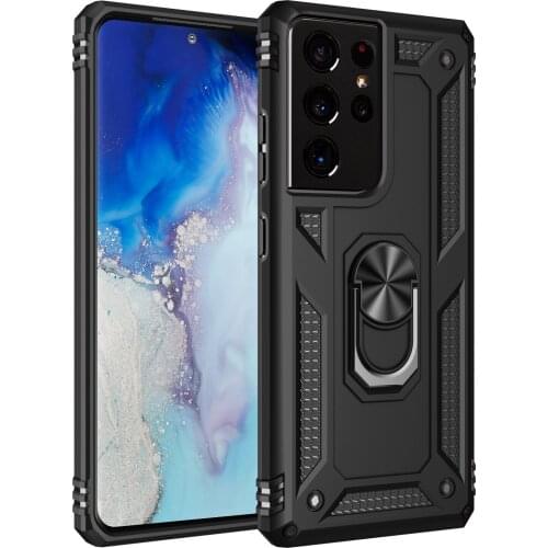 For Samsung S21 Military Armor Magnetic Car Holder Phone Cover TPU PC Shockproof Case