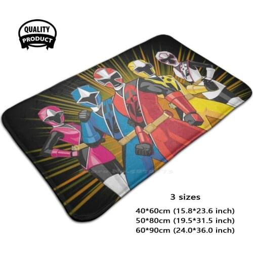 Ranger Comfortable Door Mat Rug Carpet Foot Pad Red Ranger Unleashed Rangers Super Sentai Pink Ranger Blue Ranger Ranger Yellow
