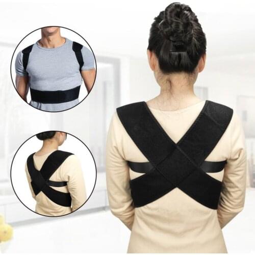 Adjustable X Type Upper Back Brace Posture Corrector Belt Clavicle Support Back Straightener Home Office Pain Relief Unisex