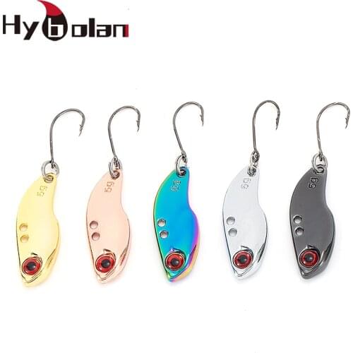 HYBOLAN Fishing Lure Hard Baits Metal VIB Spoon Single hook 2.5g 3.5g 5g Artificial Bait Wobbler Sequins Carp Trout bass Tackle