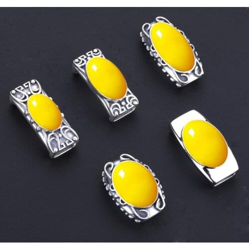 S925 Silver Bracelet Accessories Mpty Bracket inlaid Gemstone Beeswax Bracelet Sterling Silver Accessories Silver Tray Empty