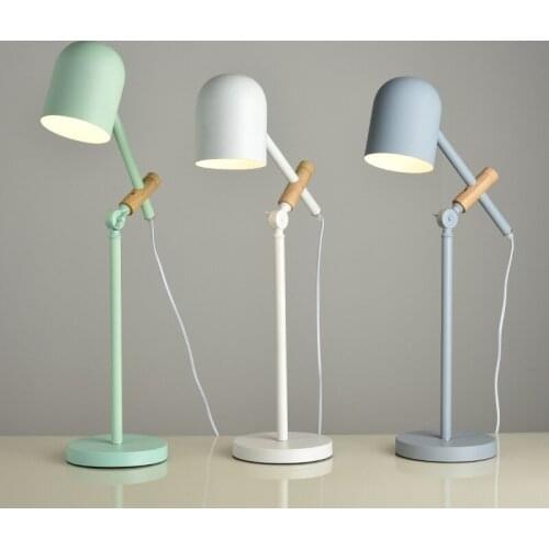 Nordic Table Lamp Modern Macaron Led Eye Protection Desk Lamp Living Room Decoration Bedroom Bedside Study Reading Light Fixture