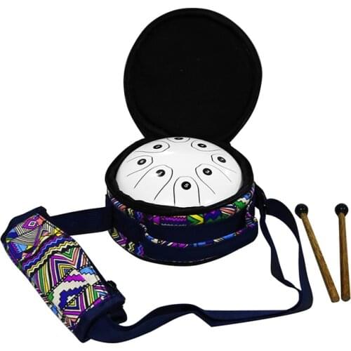 Smiger 1 Set Tongue Drum Steel 5.5 inch Tongue Drum Standard C key 8 Notes Carrying Bag Percussion Instruments Accessories