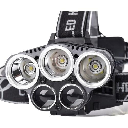 Jiguoor 1500 Lumens Bicycle headlamp 5 Switch Modes XML-T6+2XPE Blue Light Outdoor Sports HeadLamp Adjustable flaslight