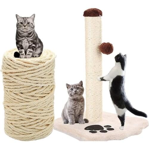 Sisal Rope Cat Tree Scratching Post Toy Replacement Rope Desk Legs Binding Rope for Cat Sharpen Claw Cat Accessories Toy