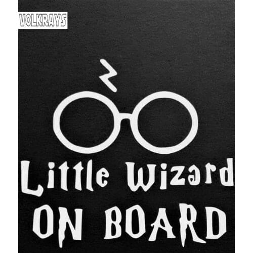 Volkrays Creative Car Sticker Little Wizard on Board Accessories Reflective Waterproof Cover Scratches Vinyl Decal,14cm*12cm