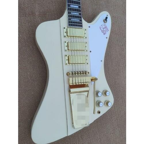 High quality Firebird electric guitar, cream body, body neck integration connection, can be customized, free transportation