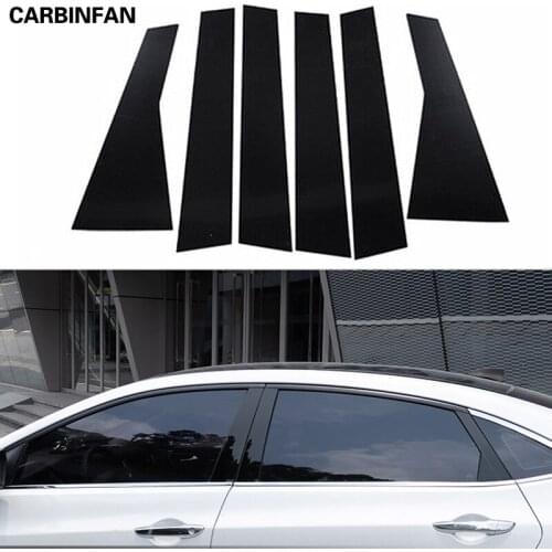 PC Mirror Reflection Middle Panel B+C Column Pillar Window Trim Sticker Post Cover For Mitsubishi Outlander 2013-2020 C1638