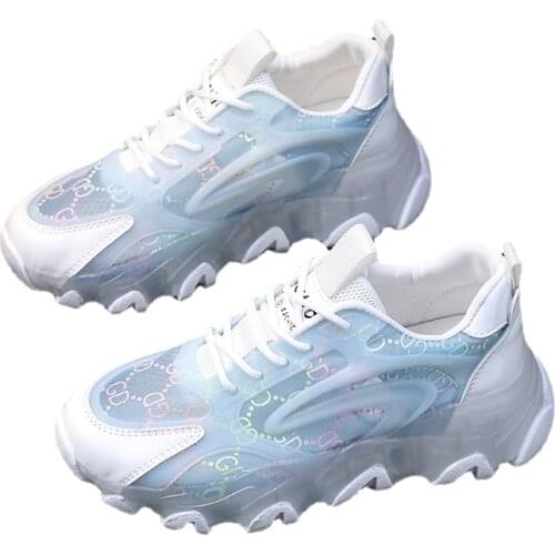 2021 Sneakers Women Designer Shoes Zapatillas Mujer New Jelly Sole Platform Vulcanized Shoes Women Chunky Sneakers Basket Femme