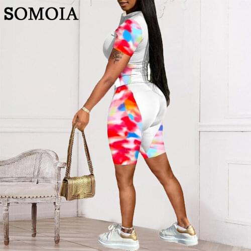 Plus Size Summer Fashion Clothes Tracksuit Women Two Piece Set Tops and Sweat Shorts Positioning Printing Sets Wholesale Items