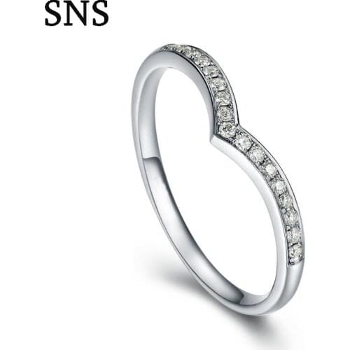 0.07ctw 1.0mm Tiny Diamond Engagement Band Matching Band 14k White Gold Curved Band for Women