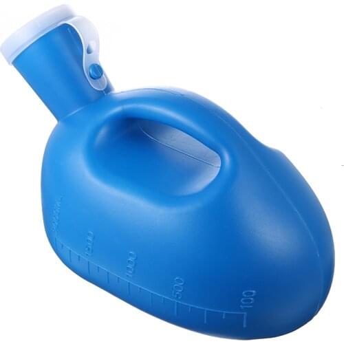 1pc 2000ml Blue Plastic Mobile Urinal Toilet Aid Bottle Portable Pee Bottle Man Toilet Supply For Outdoor Camping Hospital Care