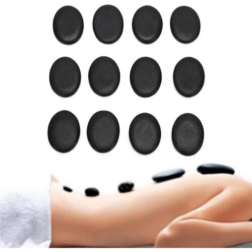 12PCS Spa Rock Basalt Stone Beauty Stones Massage Lava Natural Stone Hot