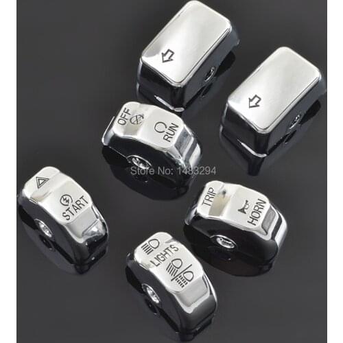 2014-2015 XL Chrome Hand Control Switch Housing Button Caps Kit Fits For Harley Davidson 12-Later Dyna & 11-15 Softail Models
