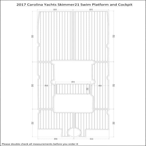 2017 Carolina Yachts Skimmer 21 Swim Platform Cockpit Boat EVA Teak Deck Floor