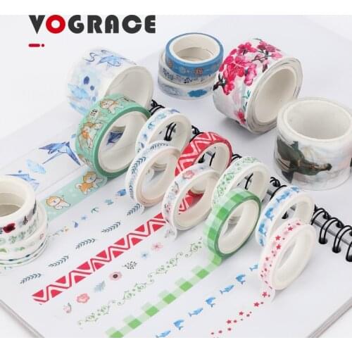 2020 VOGRACE cheap OEM logo custom cartoon anime washi tape wholesale DIY decorative waterproof colorful washi paper for gift
