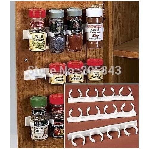 3PCS/LOT Spice Rack Storage Wall Rack 12 Cabinet Door Spice Clips Spice Rack Kitchen