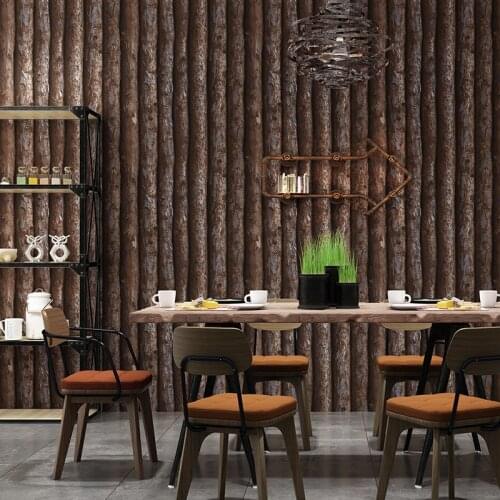 3d stereo retro wood imitation wood wallpaper clothing store imitation wood coffee shop wood color restaurant background wall