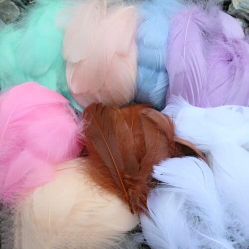 4-8cm Goose Feathers Natural Swan Samll Feather Diy Color Flutter Plume Stage Wedding Decoration Floating Plumas Spatter Balloon