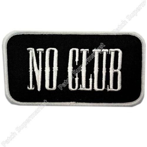Clothes application NO CLUB INDEPENDENT BIKER VEST EMBROIDERED IRON ON PATCH, MOTORCYCLE EMBLEM