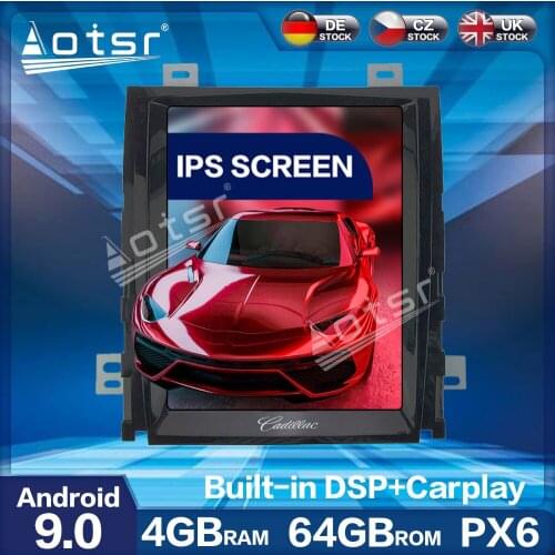 For Cadillac Escalade 2007-2012 PX6 Android 9 4G+64GB Vertical screen Tesla Car Radio Player GPS Navigation Headunit CARPLAY DSP