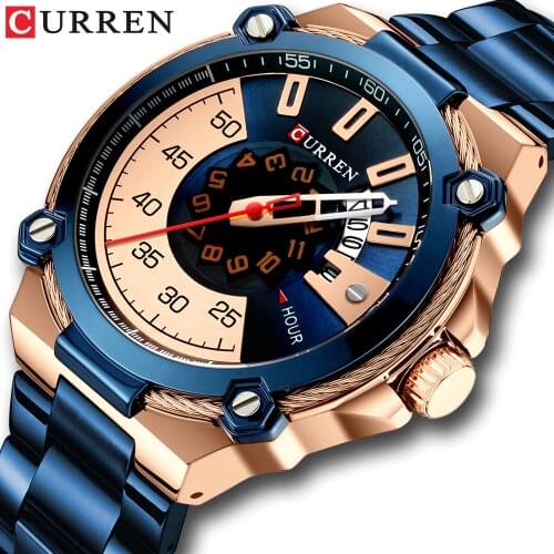 CURREN Design Watches Mens Watch Quartz Clock Male Fashion Stainless Steel Wristwatch with Auto Date Causal Business New Watch
