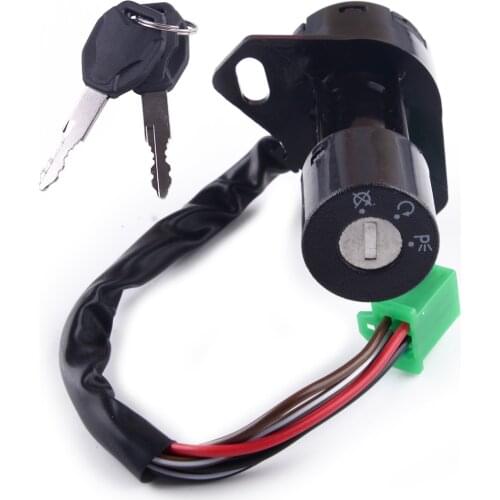 Black Security 6 Wires Ignition Switch Lock With 2 Keys Set Motorcycle Fit For Suzuki GS125