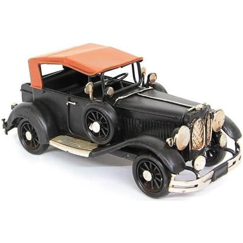 Decorative Metal Black Classic Car -Rinket, Miniature, Gift, Nostalgic, Vintage, Handmade, hand Painted, Quality Durable