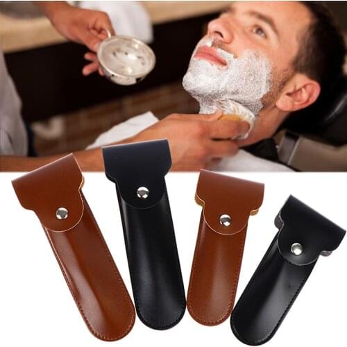 1Pcs Travel PU Leather Razor Holder Case Bag For Manual Double Edge Safety Razor