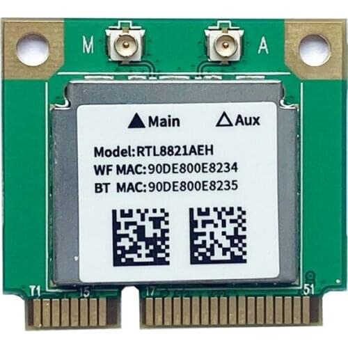 Dual Band RTL8821 AW-CB161H Wifi Wlan Card BT 4.0 Combo Wireless Half Mini PCI-E Adapter 433Mbps 802.11ac