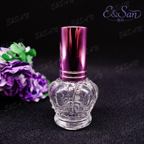 FX686-6ML Crown-shaped transparent glass cosmetic perfume spray bottle 100PCS/LOT