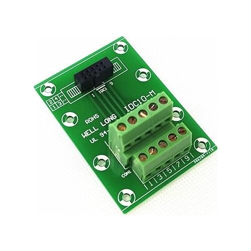 IDC10 2x5 Pins 2.54mm Female Header Breakout Board, Terminal Block, Connector
