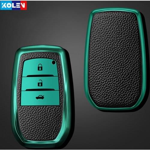 Leather+TPU All-Inclusive Car Remote Key Cover Case For Toyota Chr C-hr Land Cruiser 200 Avensis Auris Corolla Camry Highlander