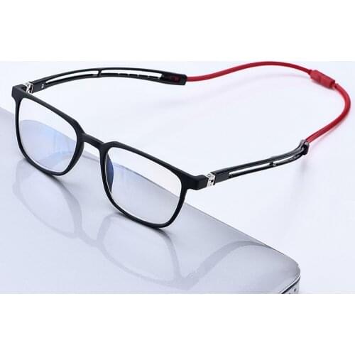 Tr90 magnet hanging neck mens reading glasses eyewear women prescription glasses portable presbyopic 1.0 1.5 2.0 2.5 3.0 3.5 4.0
