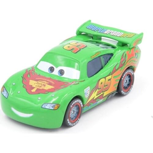 Disney Pixar Cars 2 No.95 Green Lightning Mcqueen Limited Edition 1:55 Diecast Metal Alloy Model Toys Cars Gift For Childrens