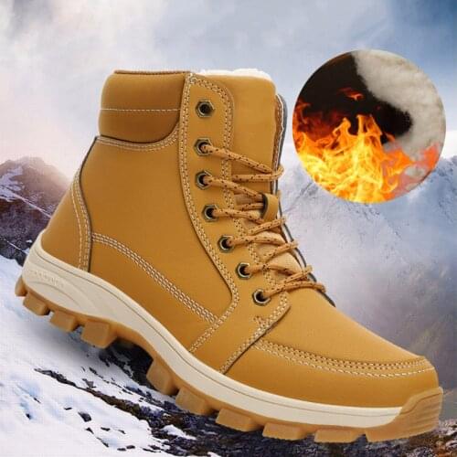 Men Snow Boots Hiking Booties Warm Shock Absorption Non-slip Winter Shoes &T8
