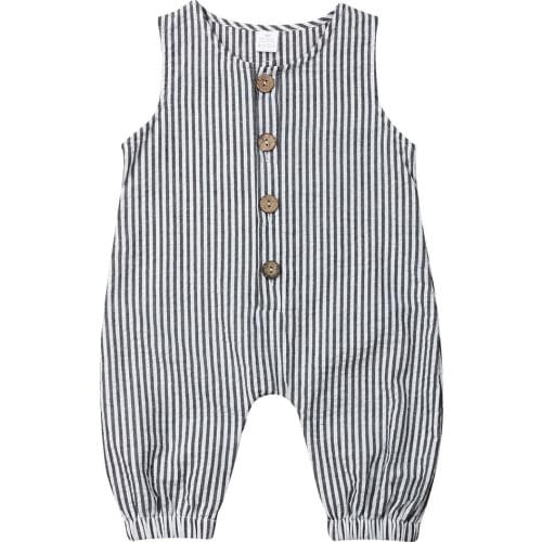 New Baby Boy Girl Cotton Stripe Bodysuit Jumpsuit Clothes Outfits Sunsuit