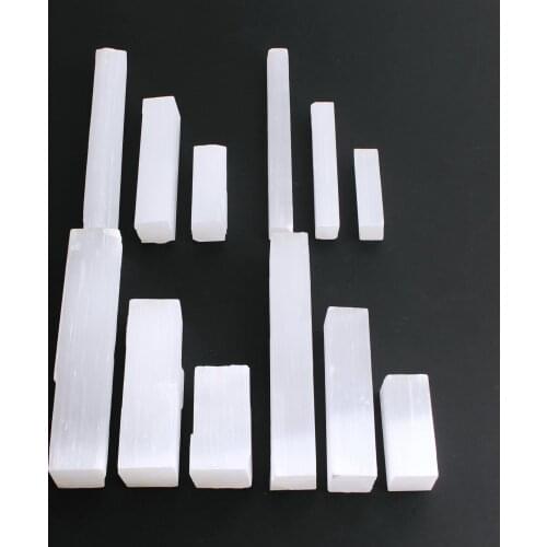 Wholesale Natural White Selenite Crystal Stick Square Wand Gypsum Quartz Rough Minerals Specimen Point Healing Stone Home Decor