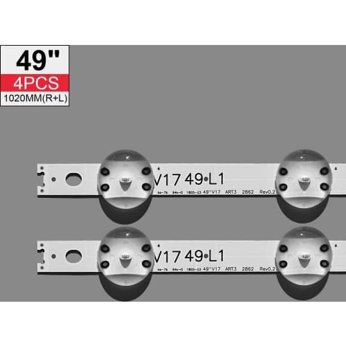 4Pieces/lot New Kit strip For LG 49UV340C 49UJ6565 49UJ670V 49 V17 ART3 2862 2863 6916L-2862A 6916L-2863A V1749L1 V1749R1 NEW